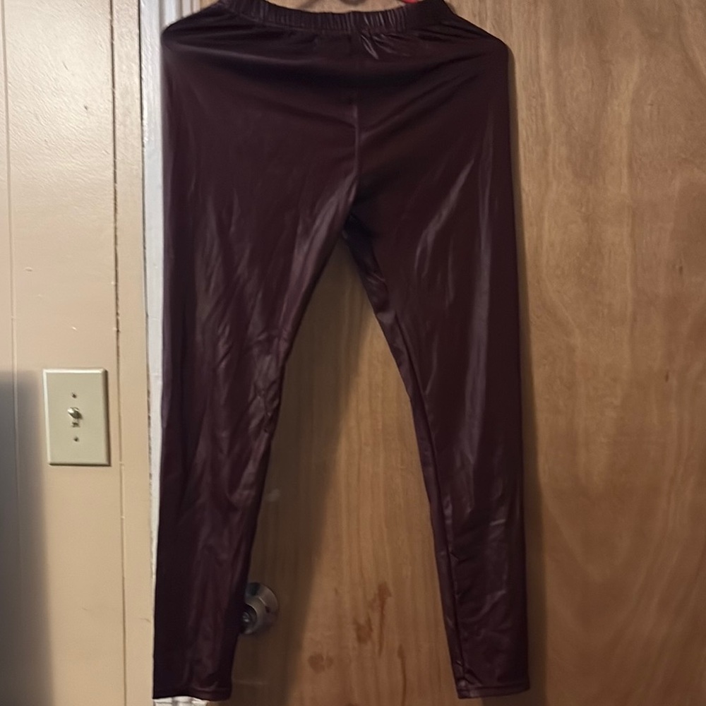 Brown Faux Leather Leggings